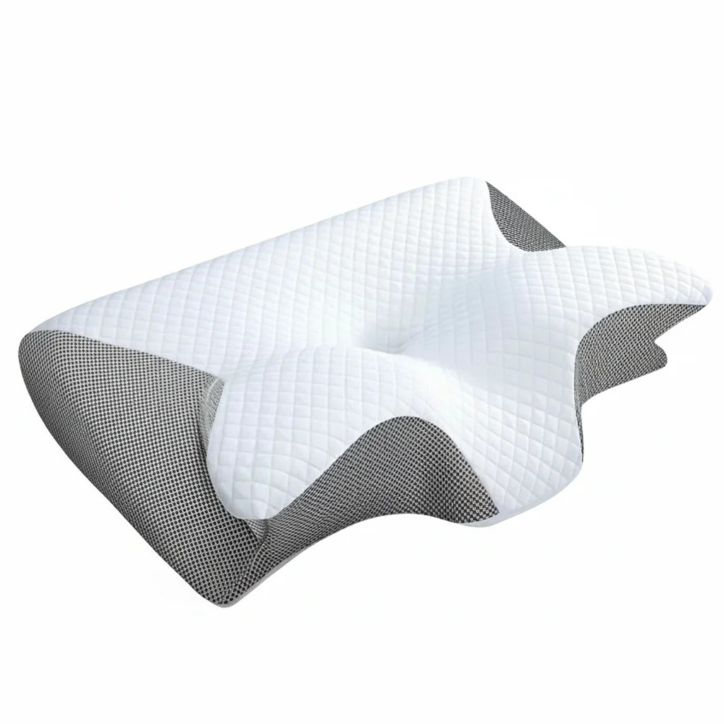 Butterfly Deep Support Pillow displayed on a bed for nightly support