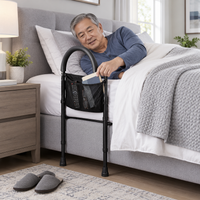 Adjustable Height Hand Bed Rail with Pouch