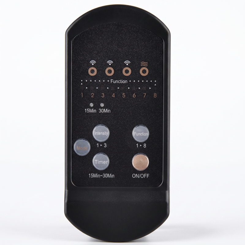 Massage seat cushion showing head back and seat support sections