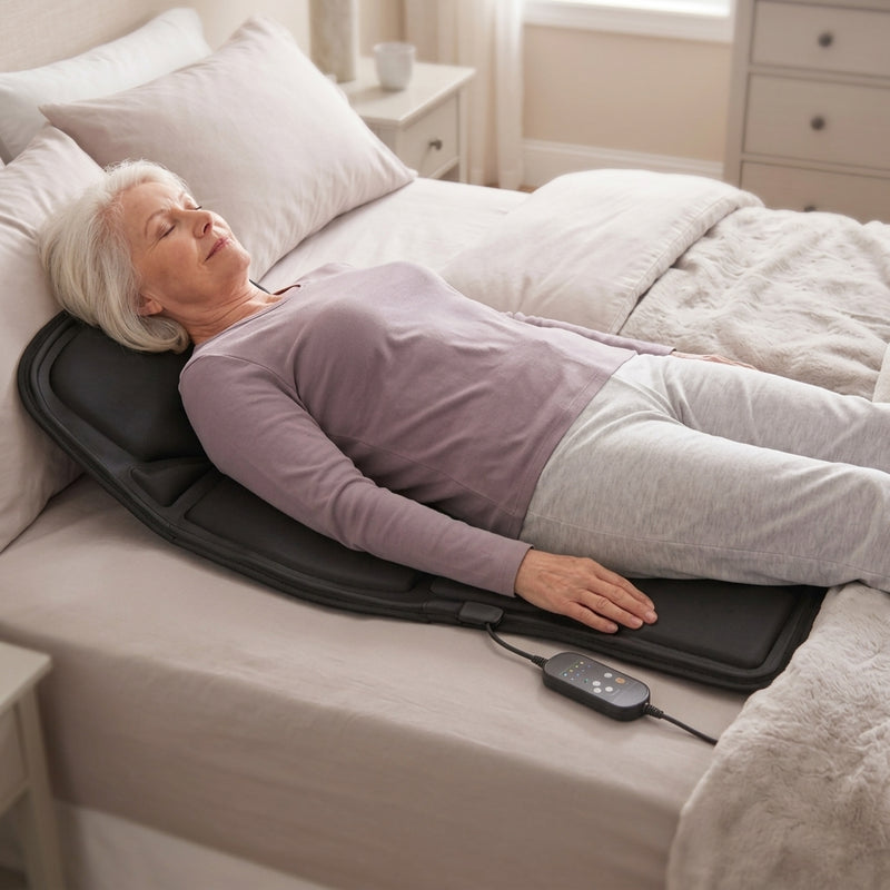 Heating Full Body Wellness Cushion fitted to a chair