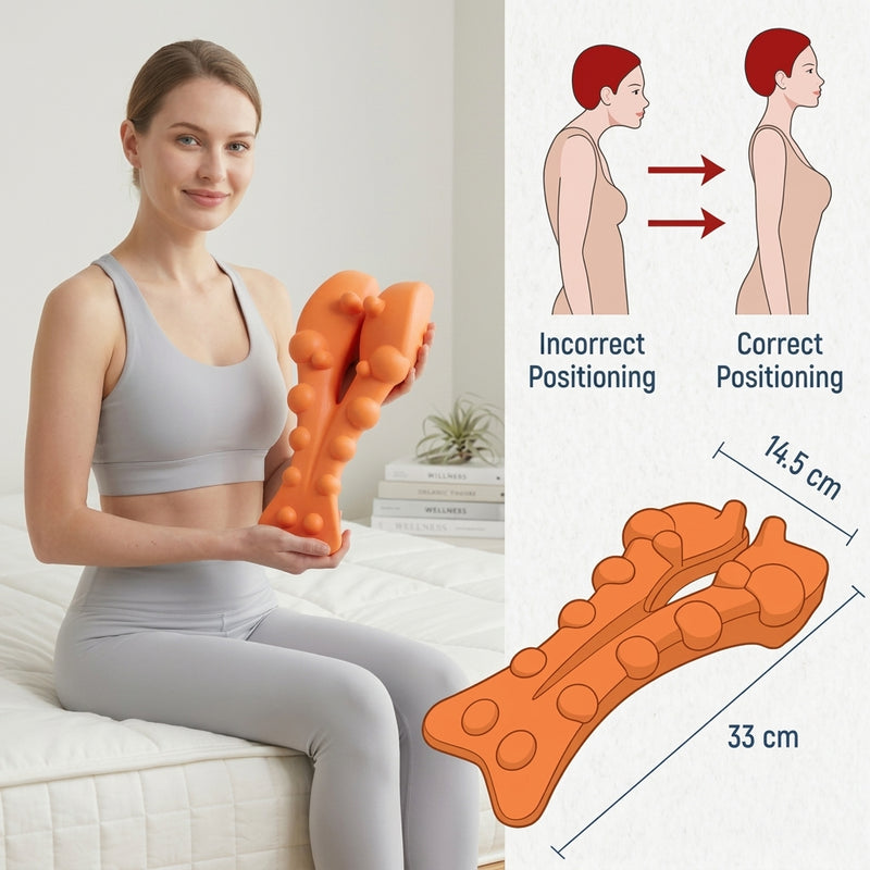 Daily Comfort Nodal Massager shown supporting the lower back